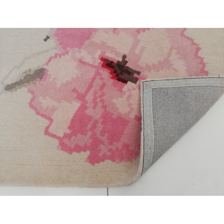 Ebern Designs Aulii Hand Tufted Wool Pink Rug Wayfair.co.uk